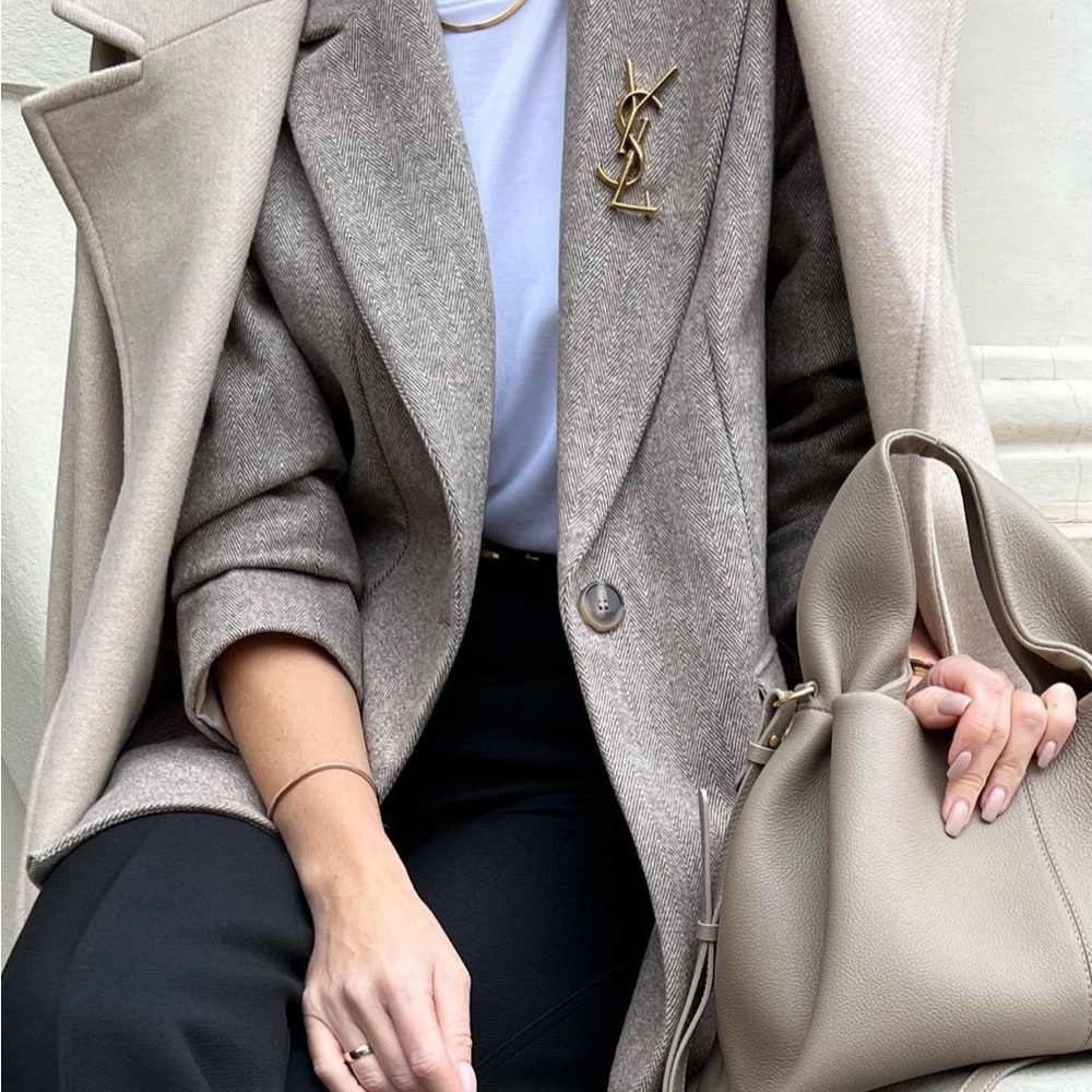 Zara Herringbone Wool Blazer - Picture 6 of 16